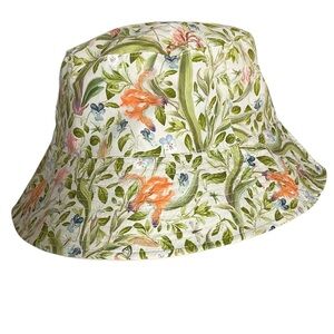 NWT Fable England Green Floral Bucket Hat Botanical Print Item 45020